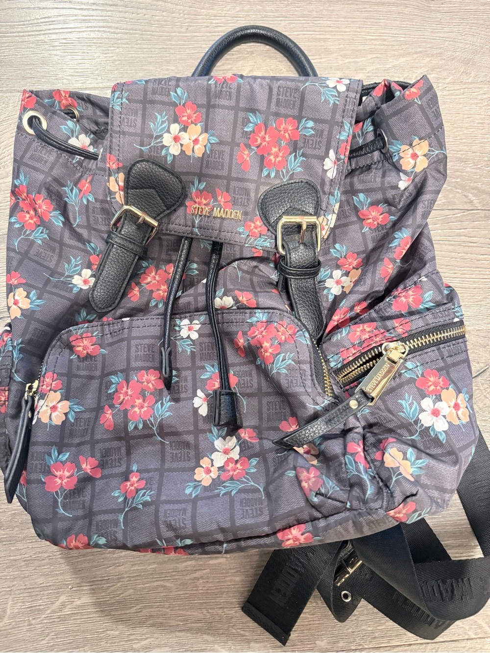 Steve Madden Floral Drawstring Backpack - Picture 3 of 9